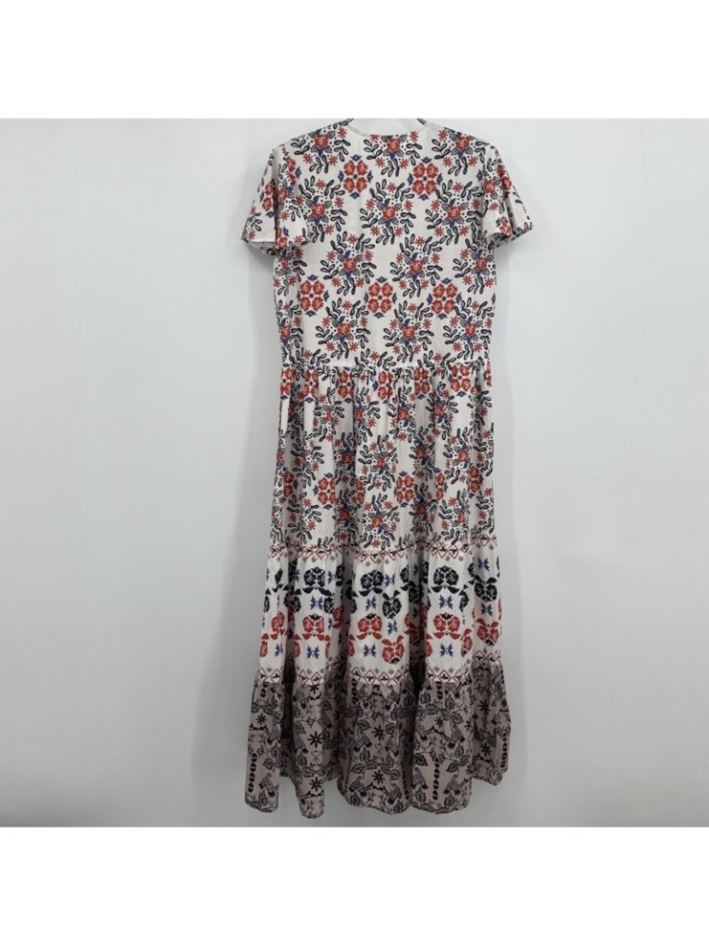 Oliphant Cotton Floral Paridiso Navy V-Neck Maxi Dress size M Medium NWT $298 - Picture 6 of 6
